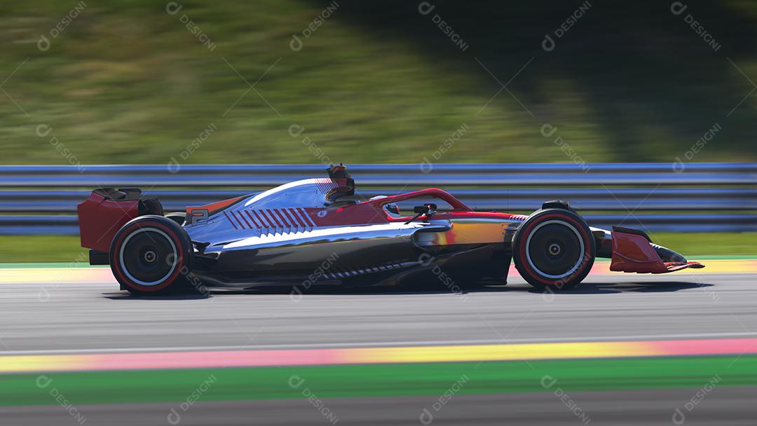 Panorâmica de carros de corrida na pista