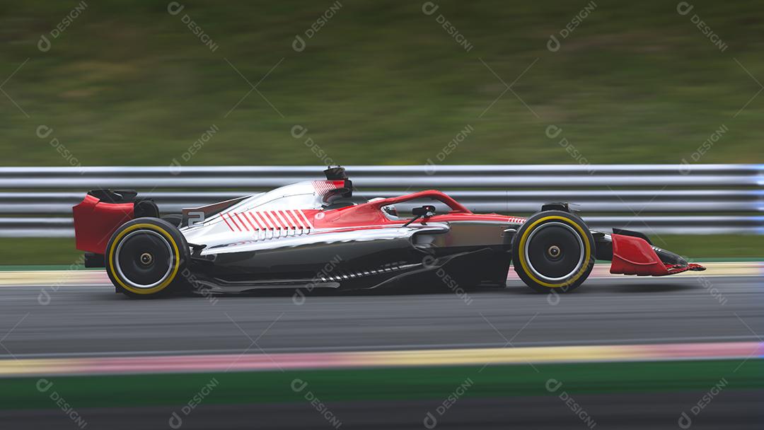 Panorâmica de carros de corrida na pista
