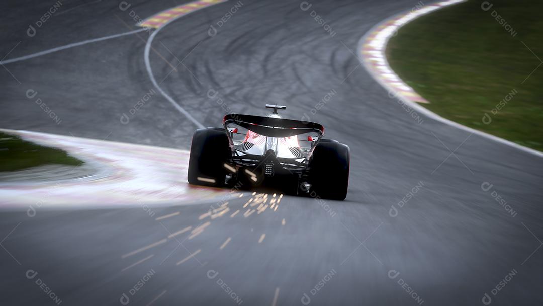 Carro de corrida correndo na pista