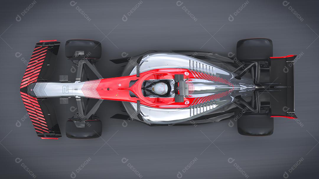 Panorâmica de carros de corrida na vista superior da pista