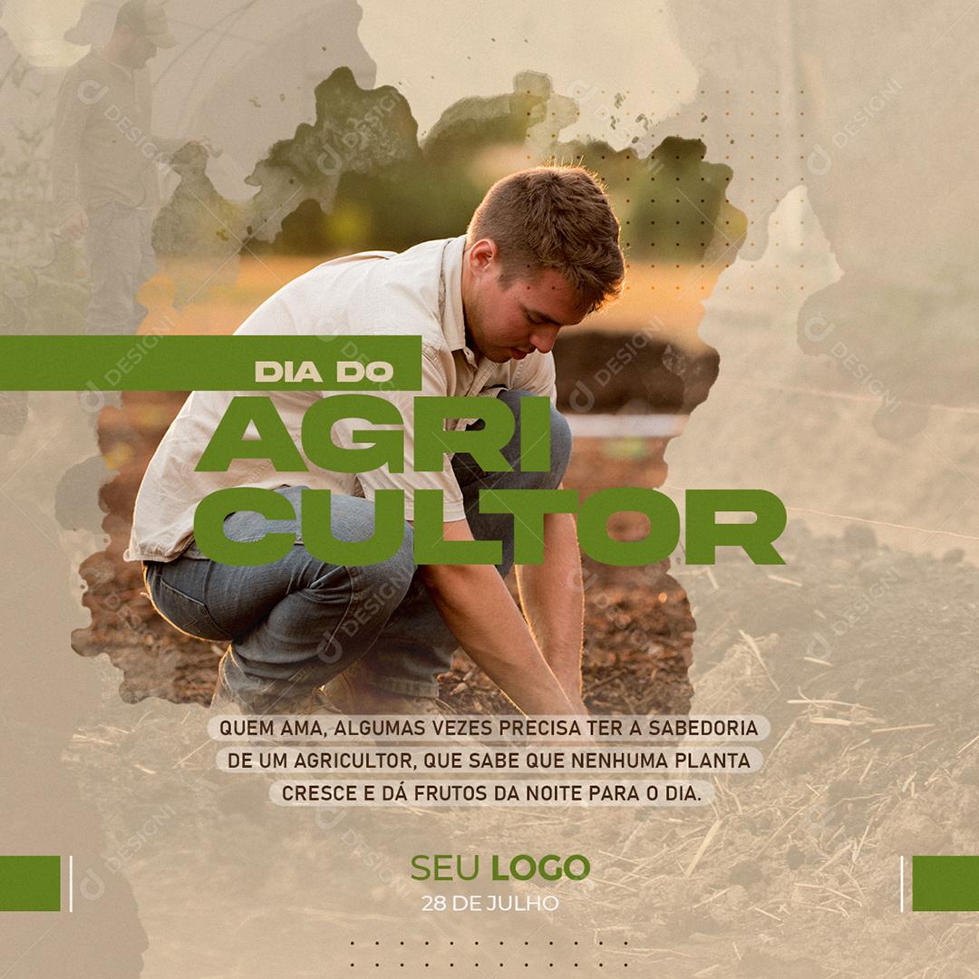 Social Media Quem Ama algumas vezes precisar ter a Sabedoria Dia do Agricultor PSD Editável