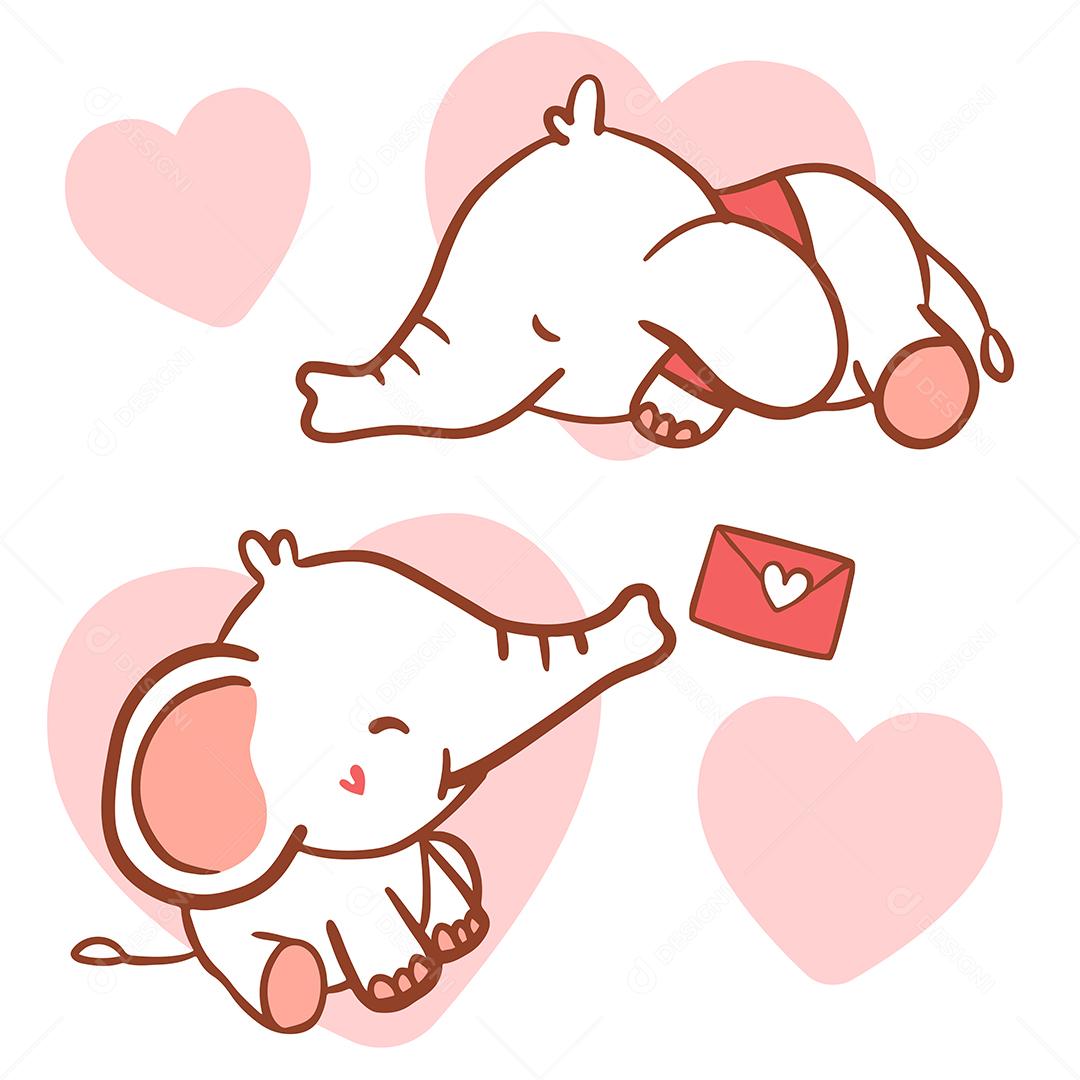 Grande desenho de personagem de desenho animado desenhado à mão isolado animal