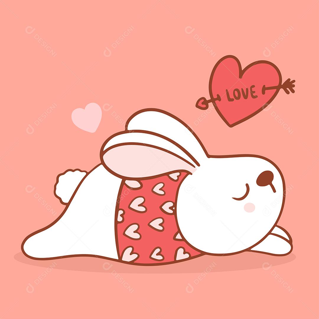 Coelho de desenho animado conceito do dia dos namorados