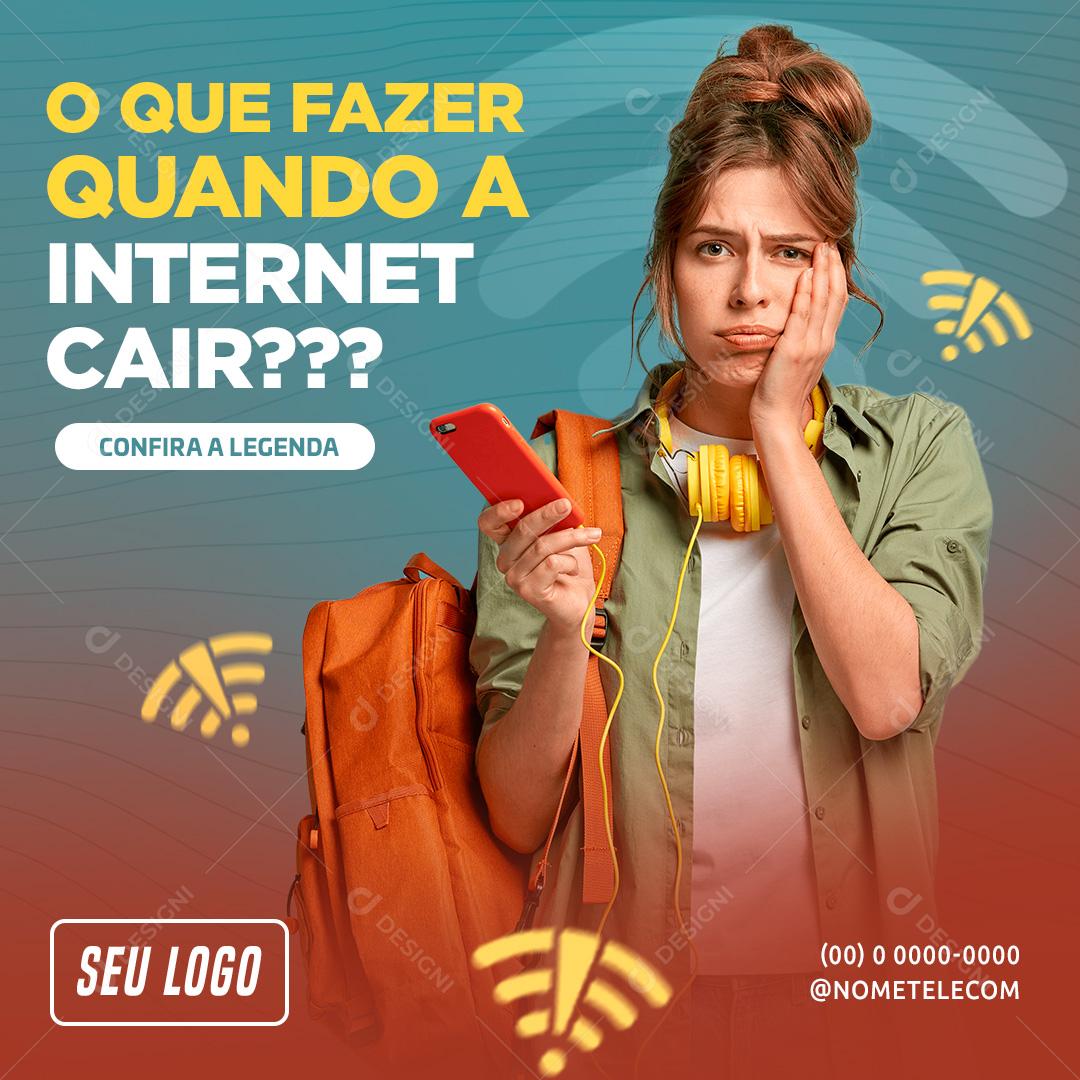 Social Media Provedor de Internet O Que Fazer Quando a Internet PSD Editável