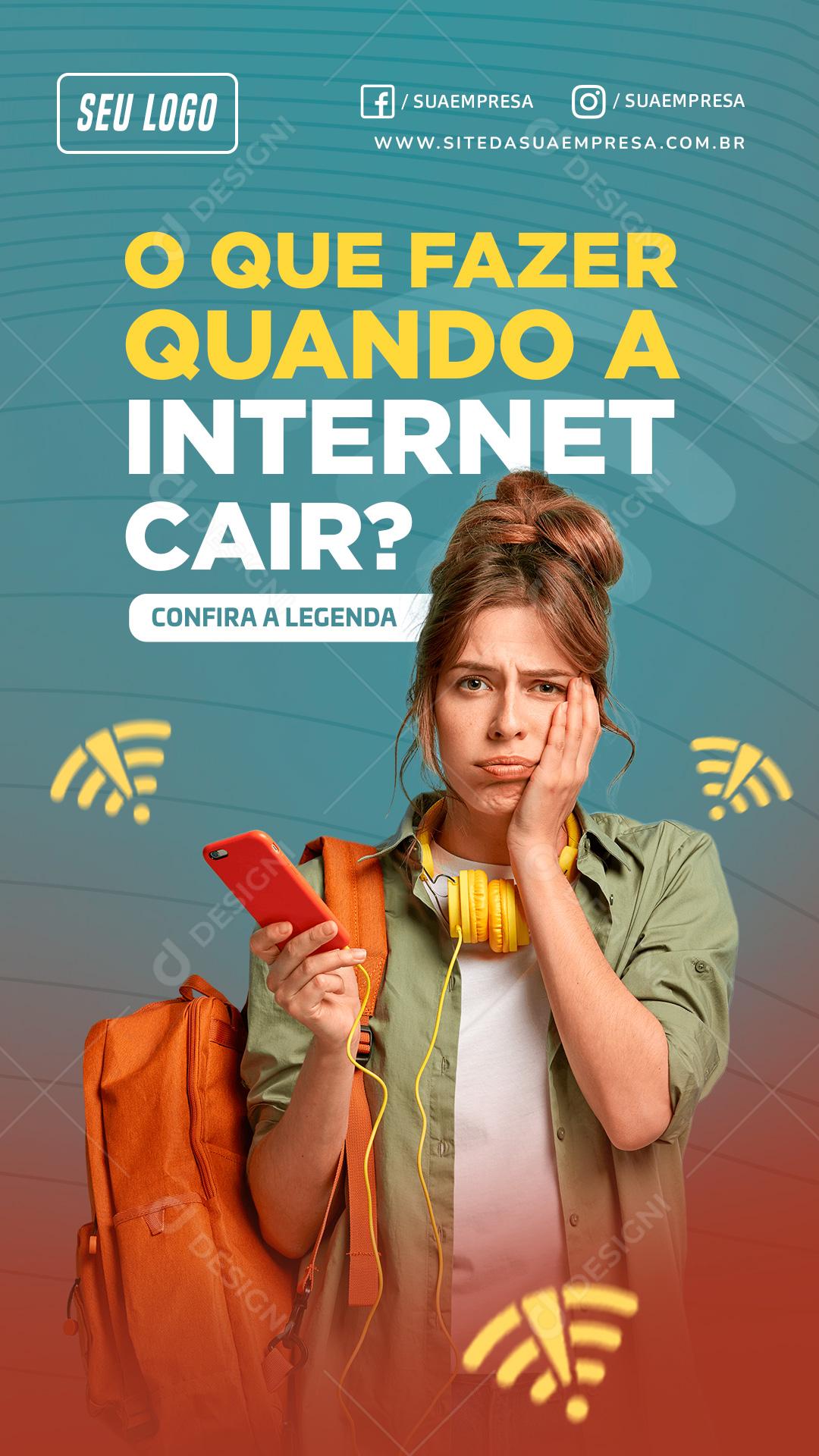 Social Media Story O Que Fazer Quando a Internet Cair PSD Editável