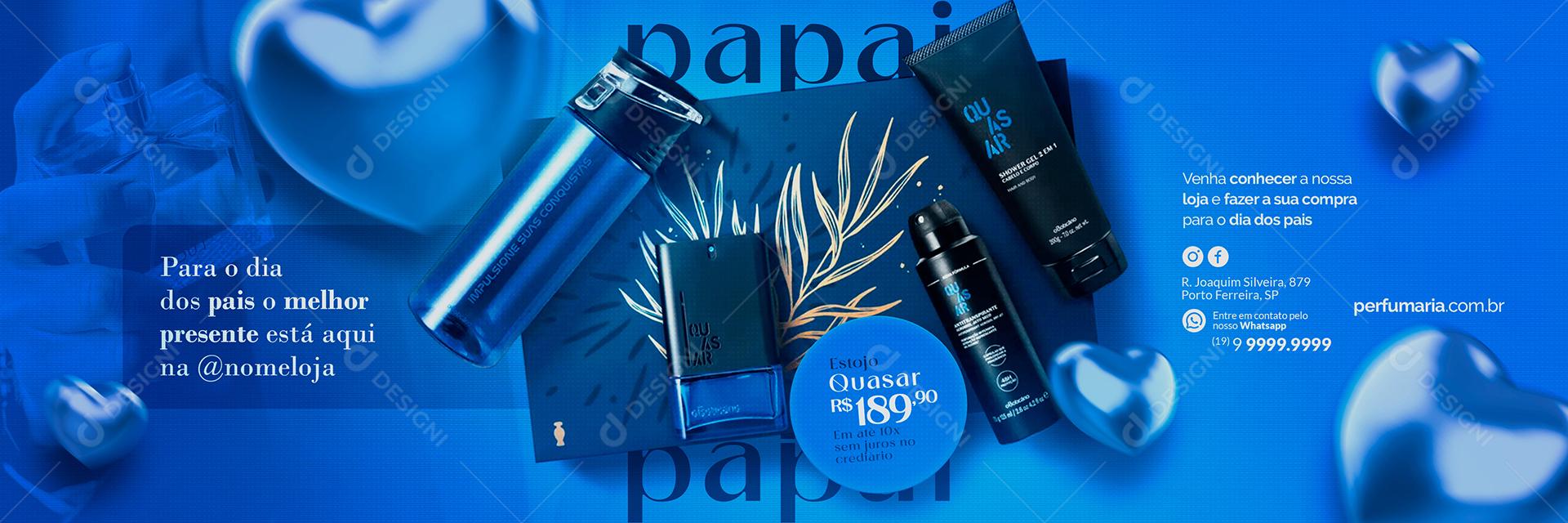 Social Media Perfumaria Carrossel O Melhor Presente para o Dia dos Pais PSD Editável