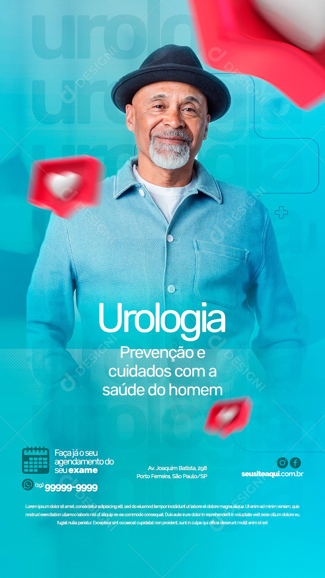 Story Urologia Prevenção e cuidados com a saúde do Homem Clínica Social Media PSD Editável