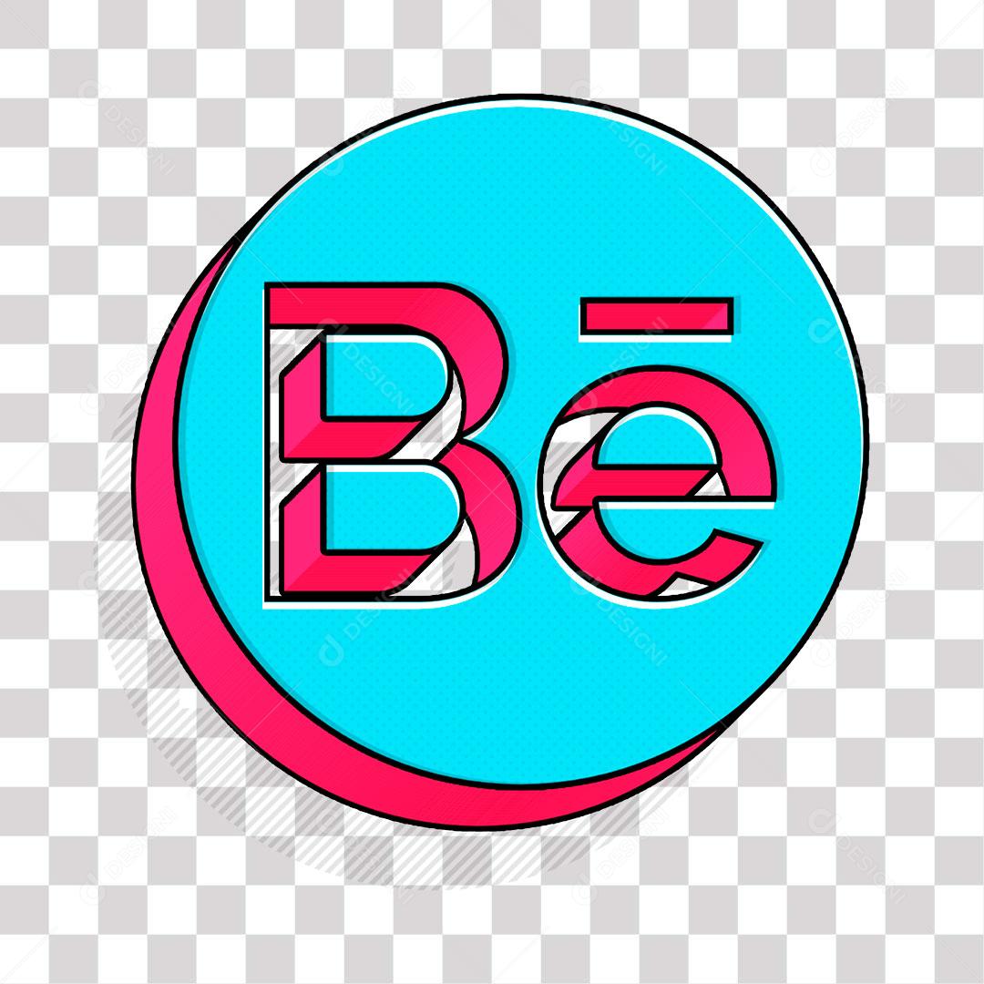 Ícone 3D do Behance Efeito Cartum PNG Transparente Logo