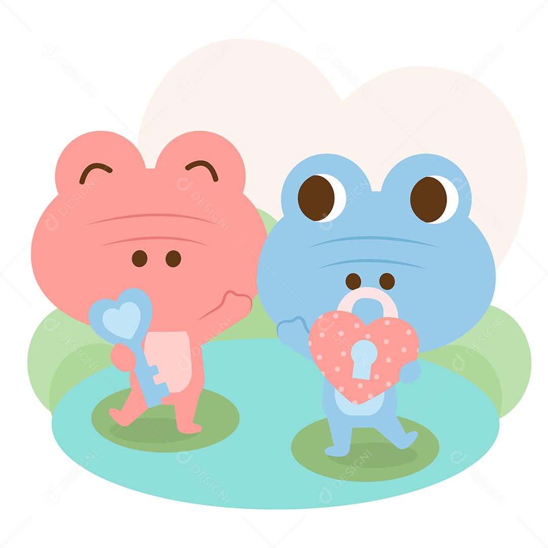 Grande desenho de personagem de desenho animado desenhado à mão isolado animal