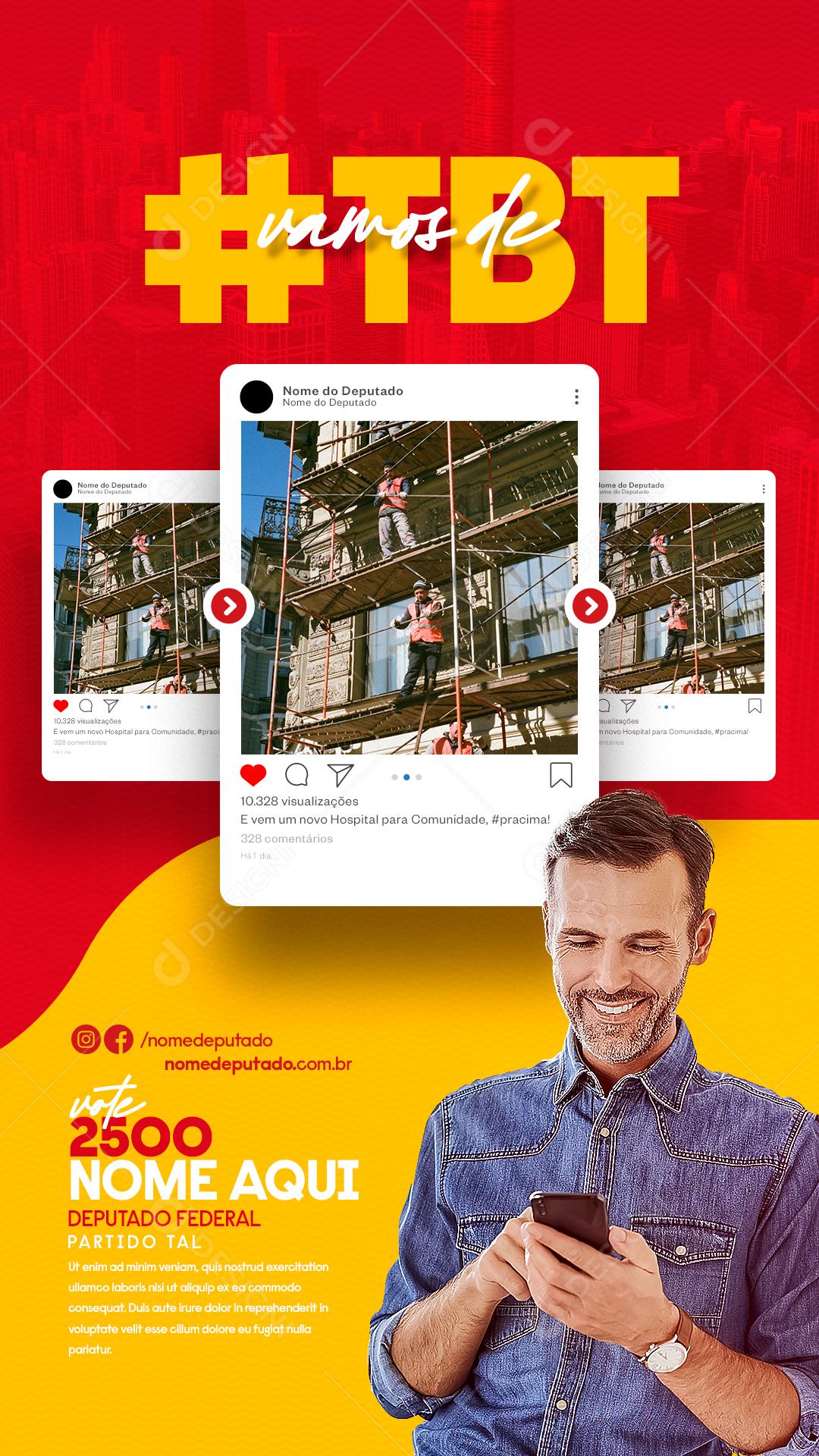 Story Vamos de #TBT Política Prefeitura Social Media PSD Editável