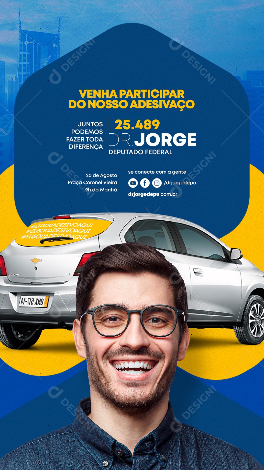 Story Venha Participar do nosso Adesivaço Política Prefeitura Social Media PSD Editável