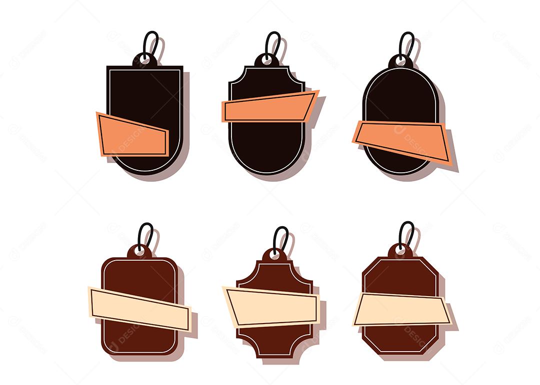 Coleção de design de elementos para rótulo e logotipo ou banner. Elementos de design plano isolado ilustração vetorial, espaço vazio para inserir texto