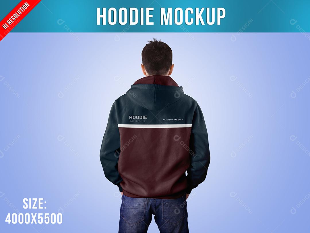 Moletom Mockup Costas com Capuz PSD