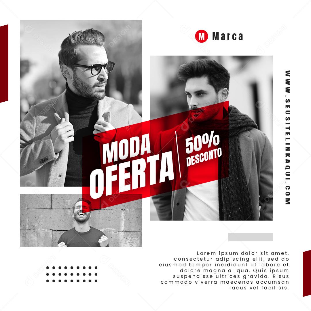 Social Media Moda Oferta 50% Desconto Lojas PSD Editável