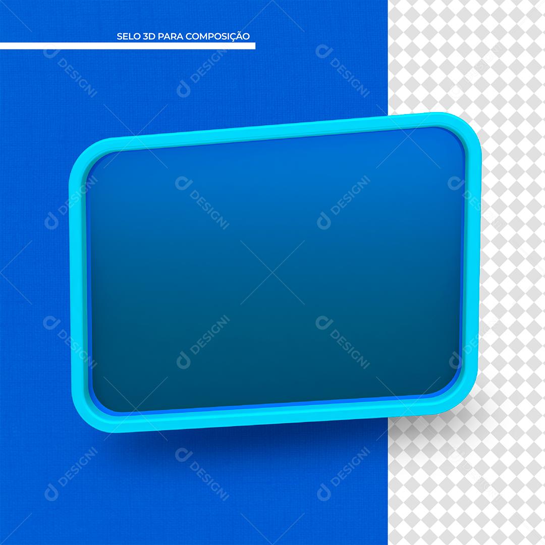 Painel 3D Azul Elemento para Composição PSD