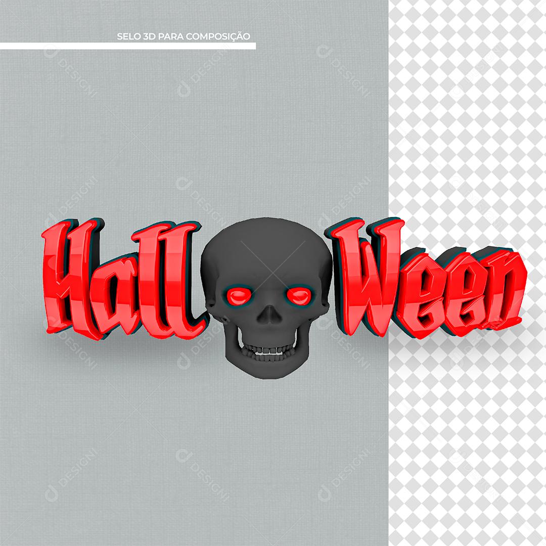 Halloween Texto 3D para Composição PSD