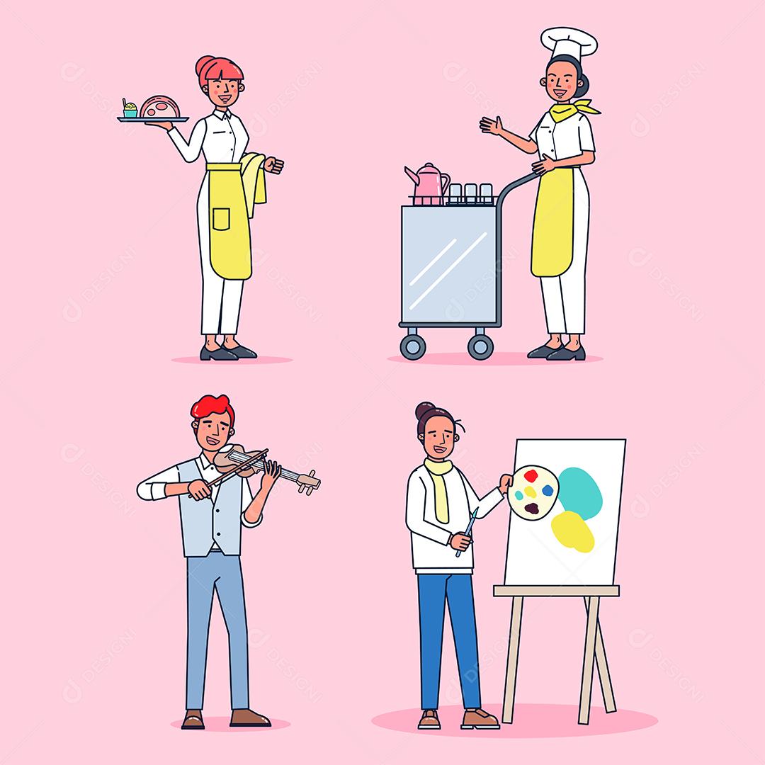 Coleção de personagens de médicos grande conjunto isolado vetor plano doente