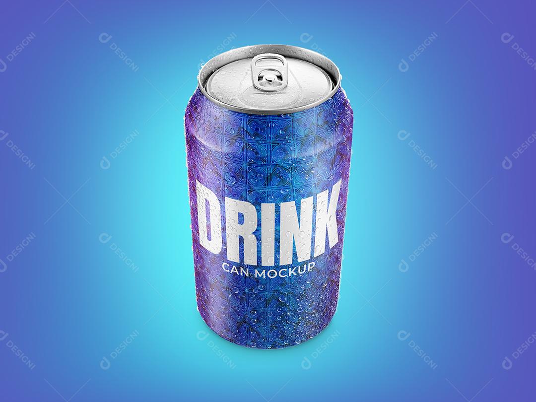 Lata de Metal Mockup PSD