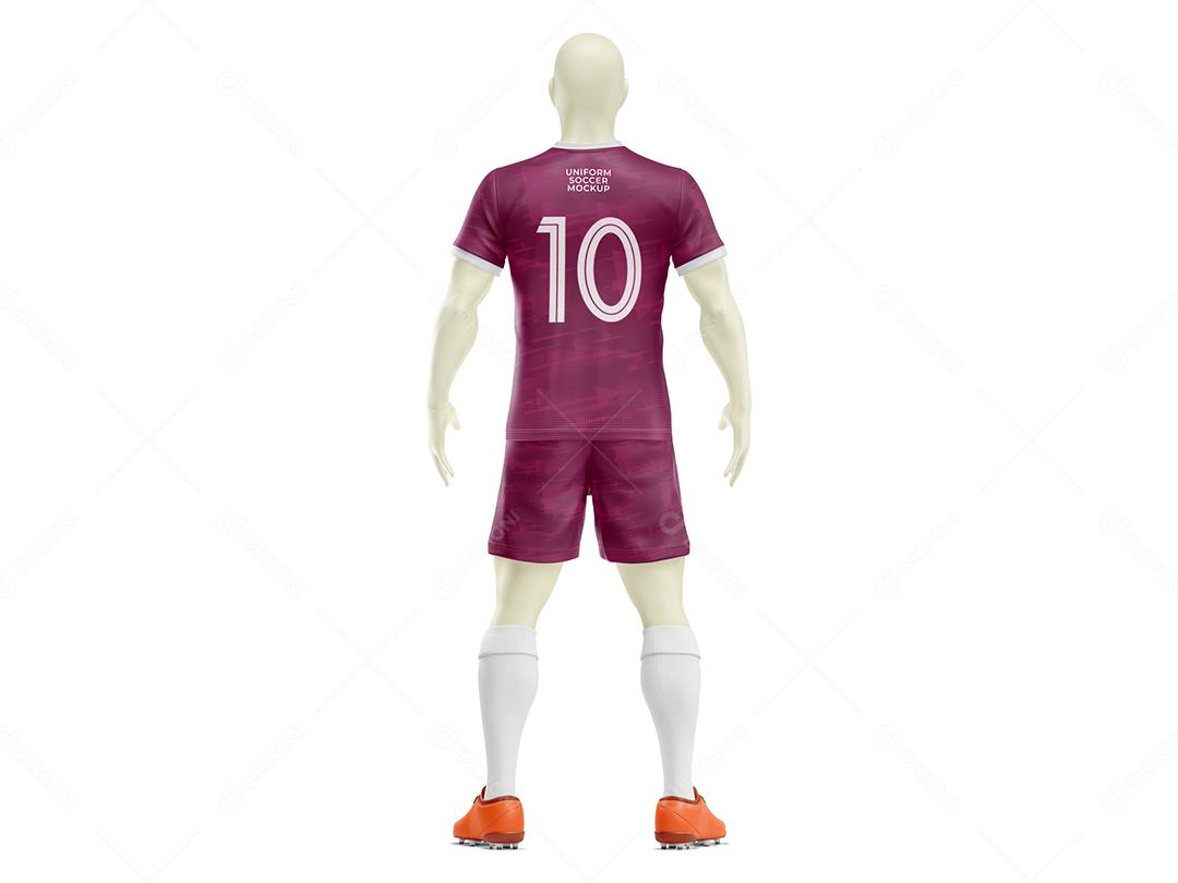 Uniforme Futebol Mockup Vista Trás PSD