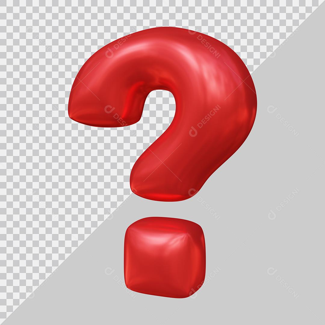 Símbolo de ponto de interrogação Vermelho Elemento para Composição PSD