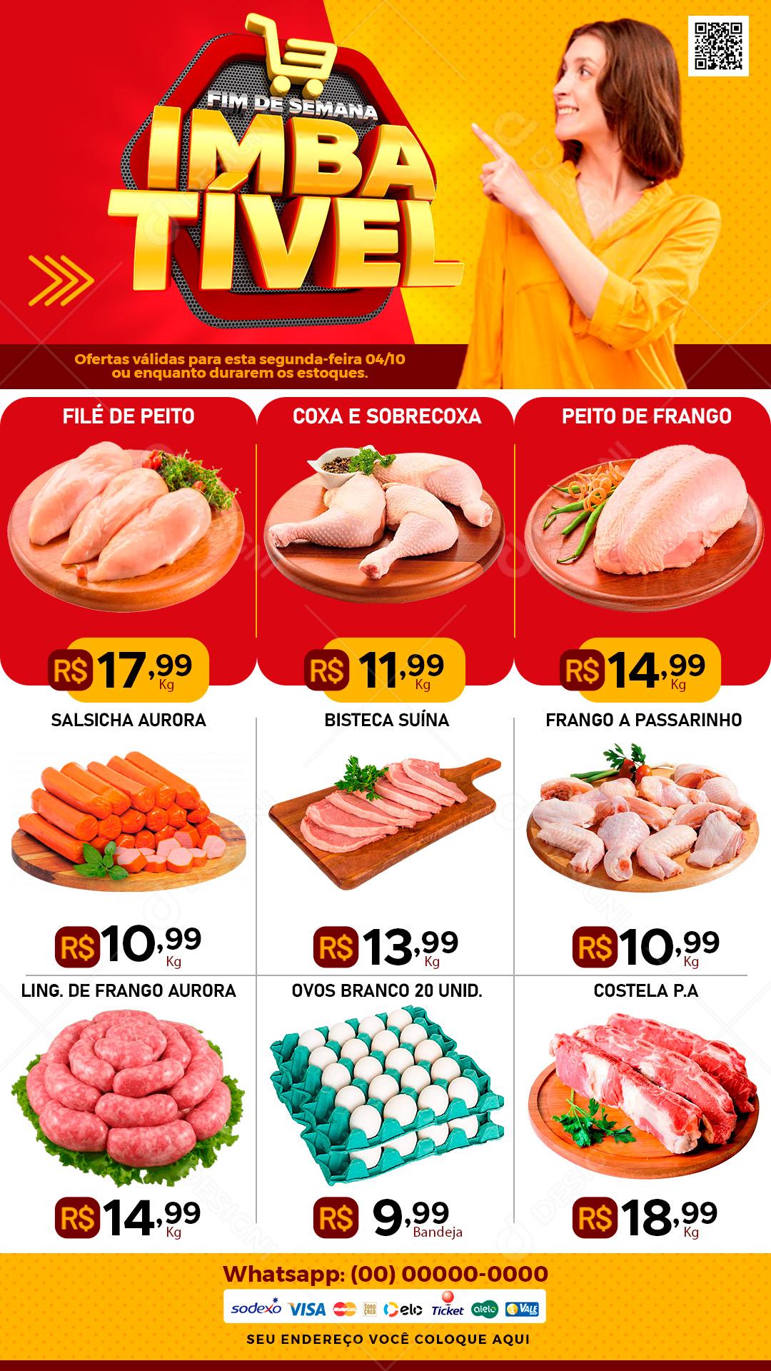 Social Media Story Encarte Fim de Semana Imbatível Açougue PSD Editável