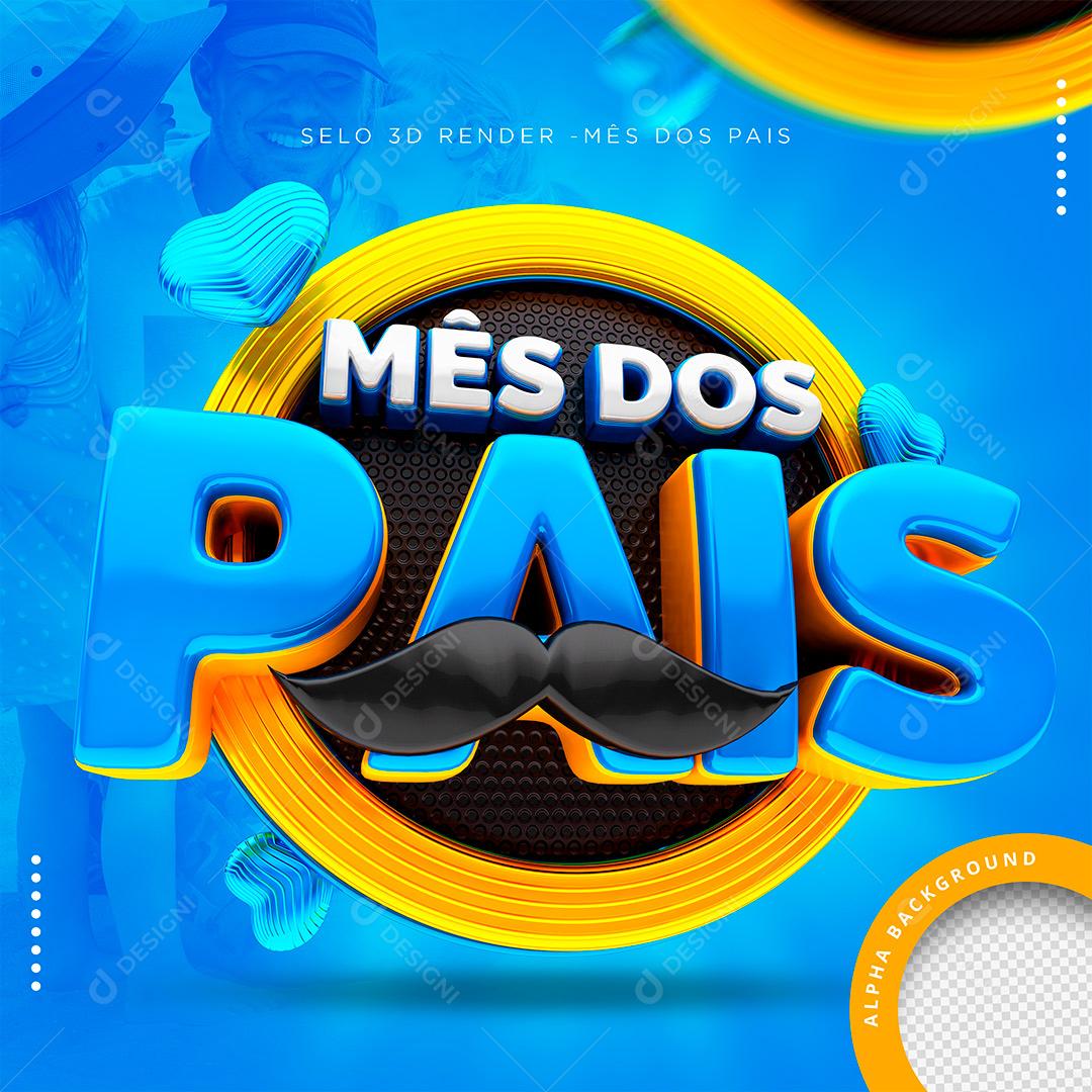 Mês Dos Pais Selo 3D Para Composição PSD