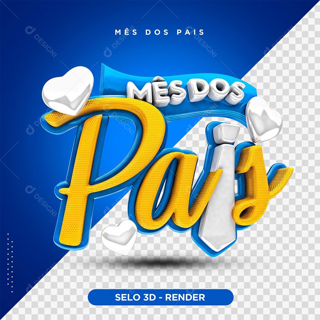 Mês Dos Pais Selo 3D Para Composição PSD