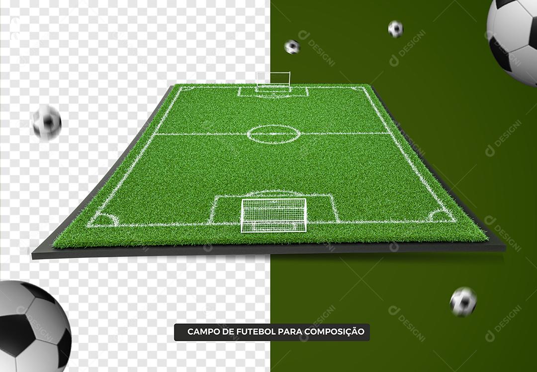 Campo de Futebol 3D Elemento para Composição PSD