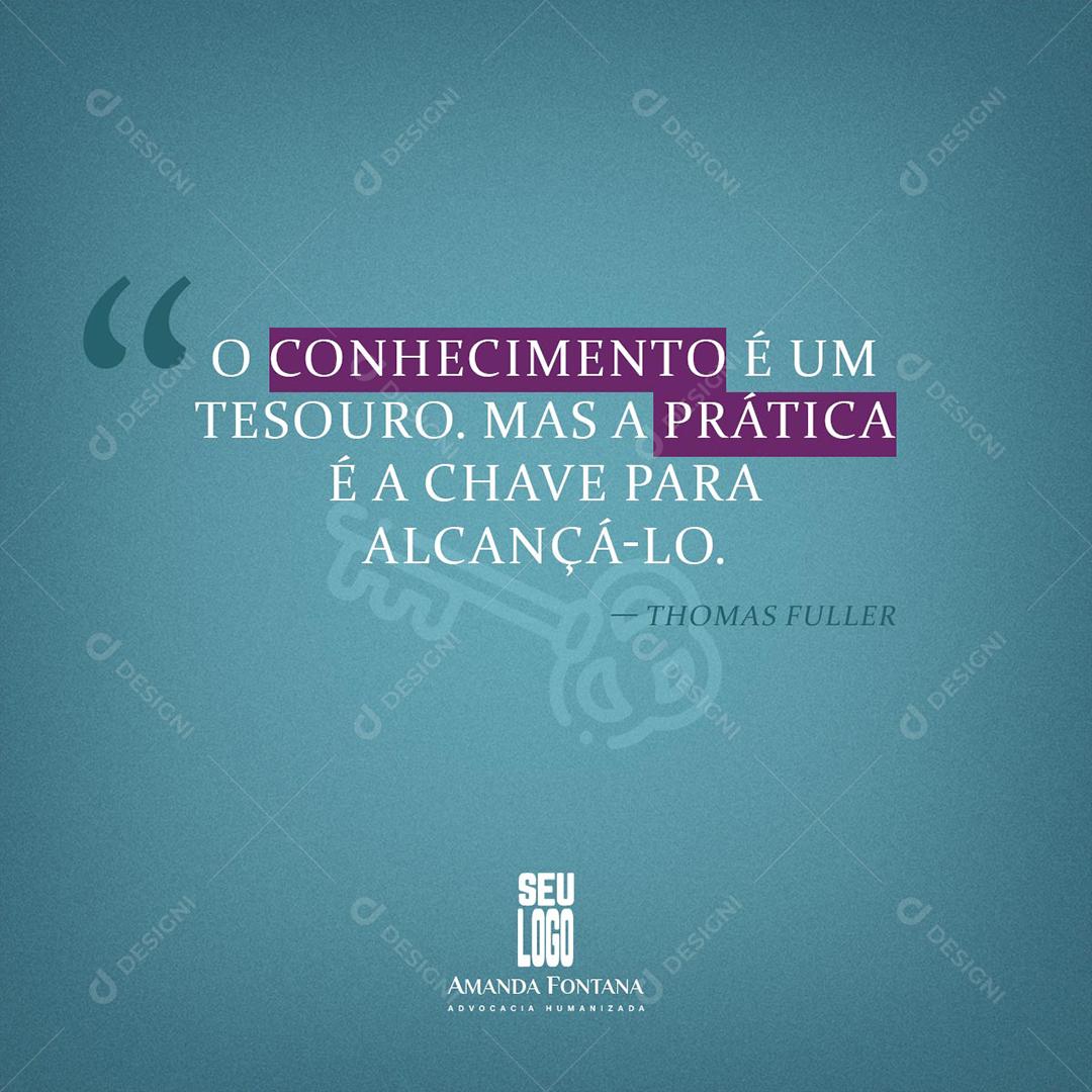 Social Media O Conhecimento é um Tesouro Advogados PSD Editável