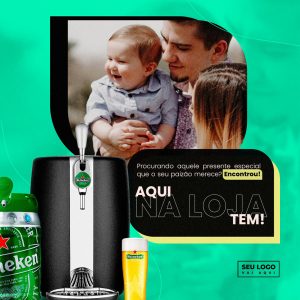Social Media Procurando aquele presente seu Paizão merece Chopeira Heineken PSD Editável
