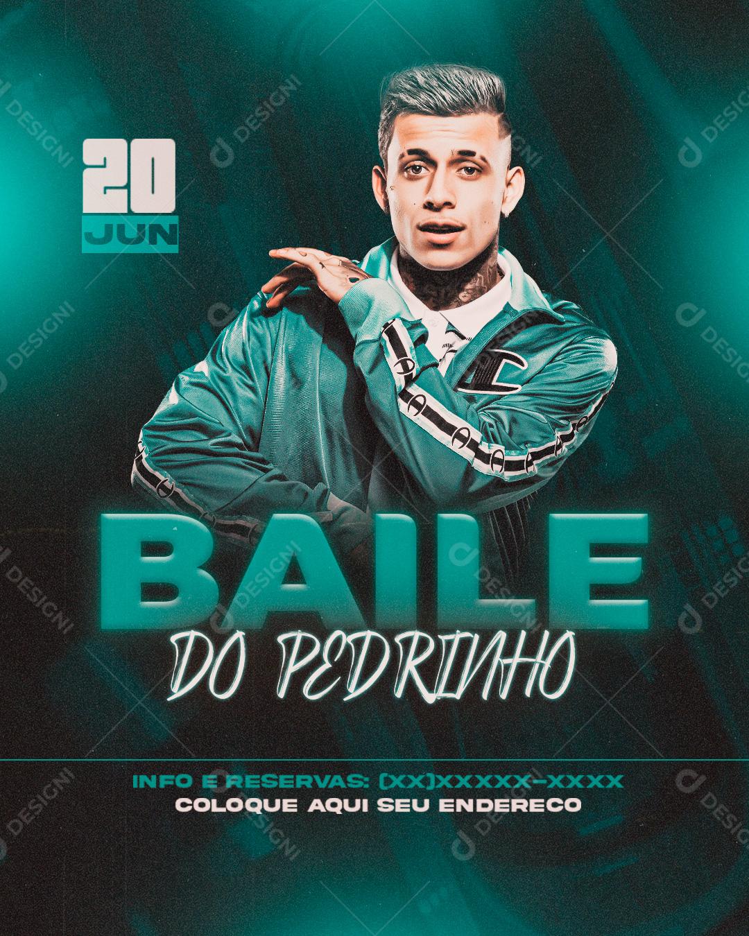 Baile do Pedrinho Funk Flyer Social Media PSD Editável
