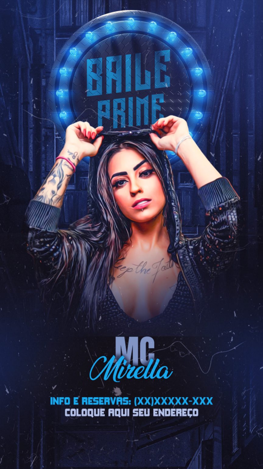 Story Baile Prime Funk Mc Mirella Flyer Social Media PSD Editável