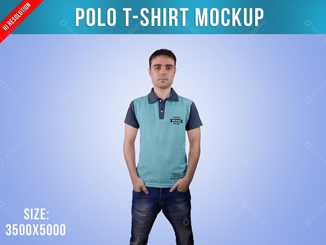 Camiseta Polo Mockup Vista Frente PSD