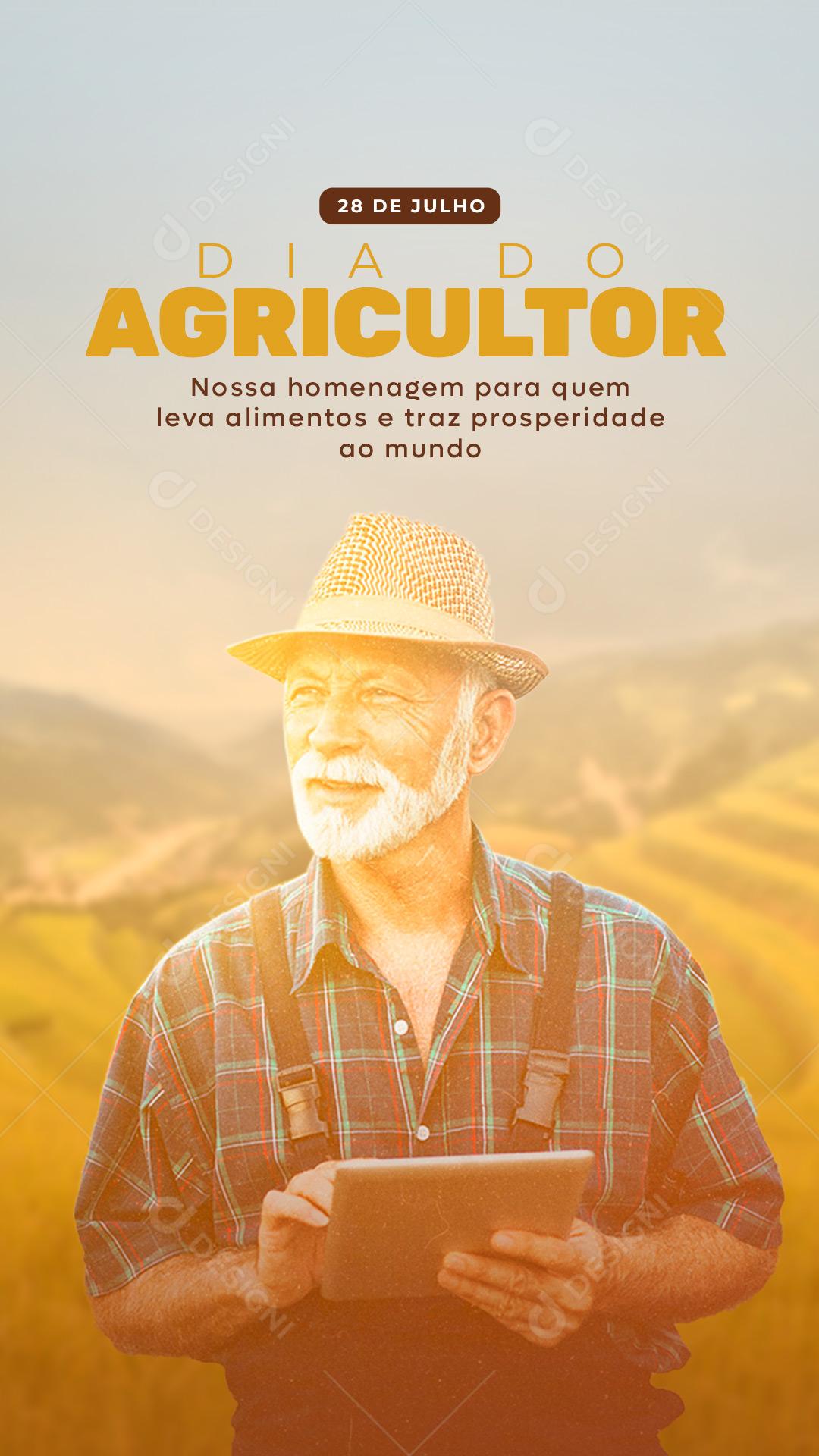 Story Nossa Homenagem para quem leva alimentos Dia do Agricultor Social Media PSD Editável