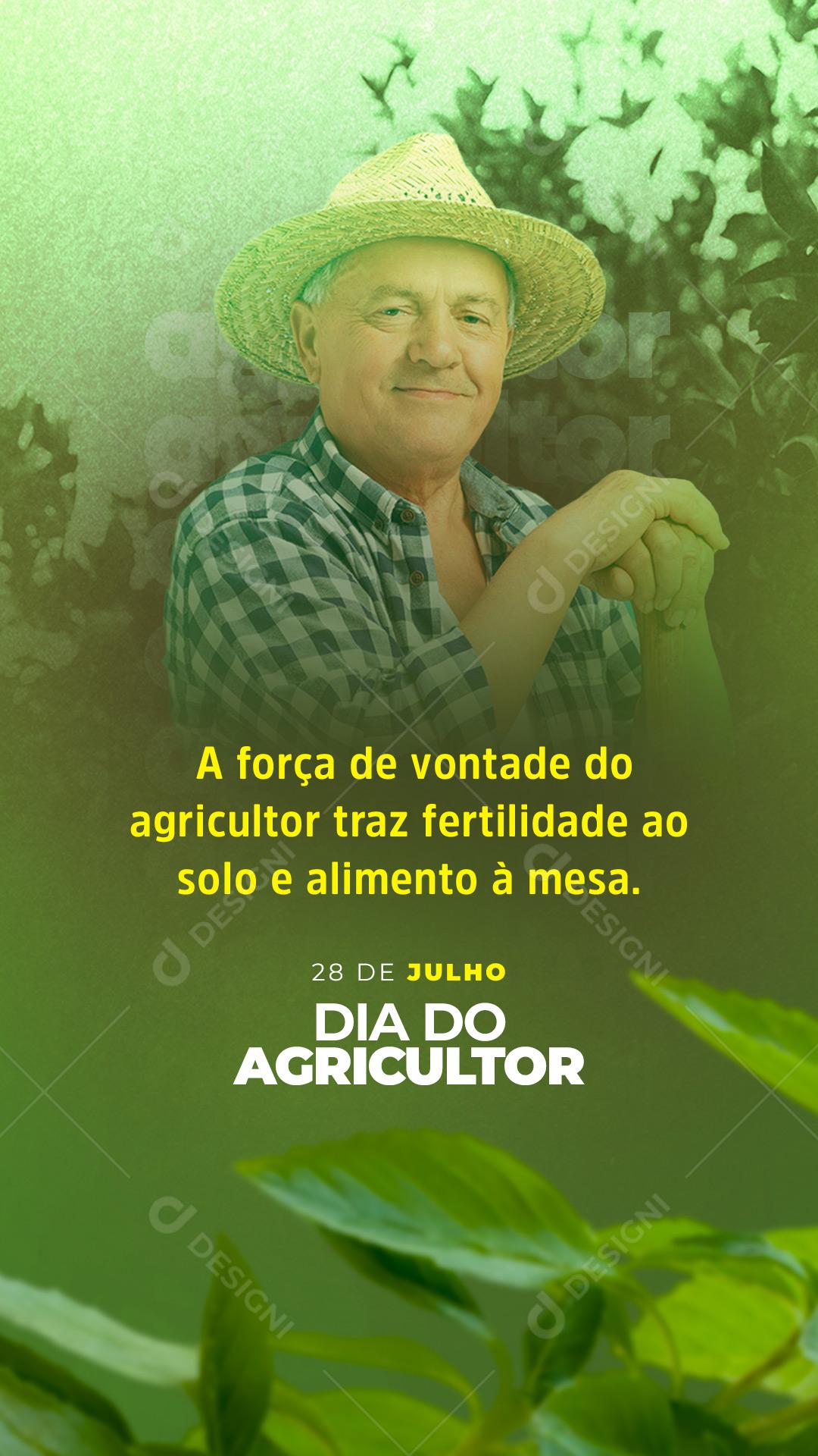 Story A força de vontade do agricultor traz fertilidade Dia do Agricultor Social Media PSD Editável