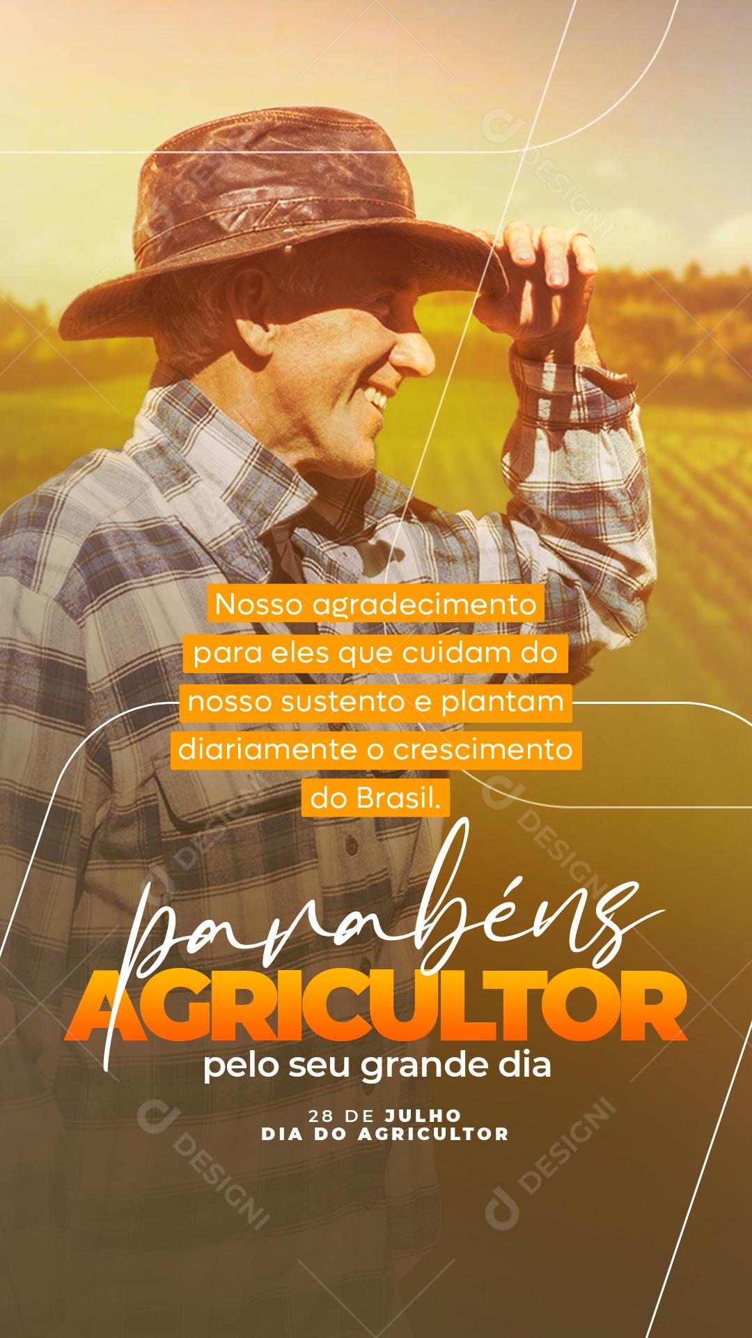 Story Nosso agradecimento para eles Dia do Agricultor Social Media PSD Editável