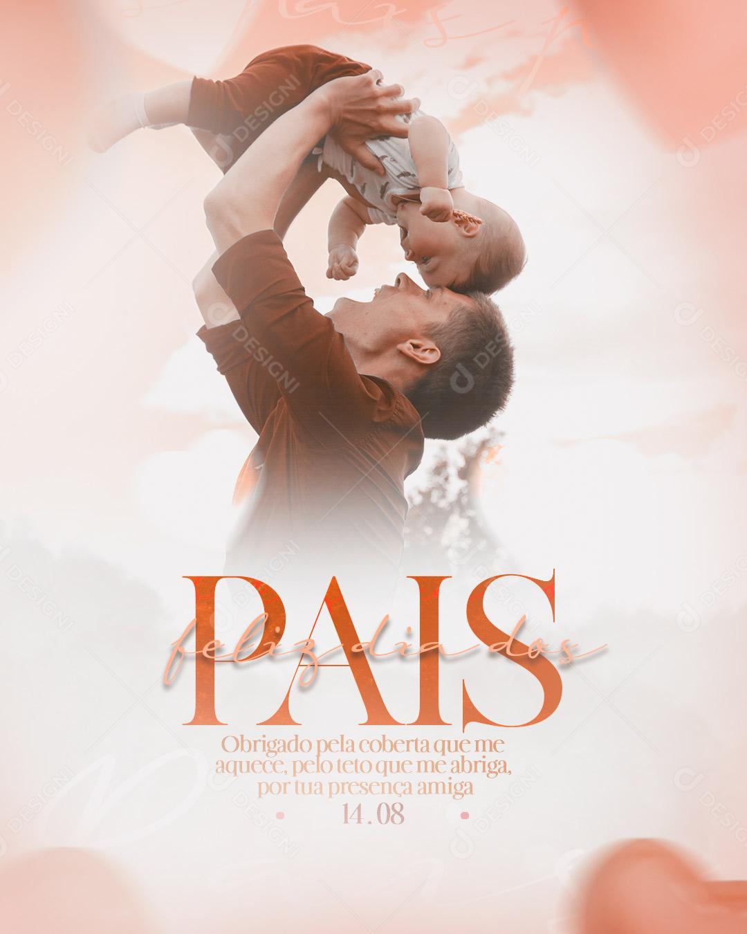 Social Media Feliz Dia dos Pais Obrigado Pela Coberta PSD Editável