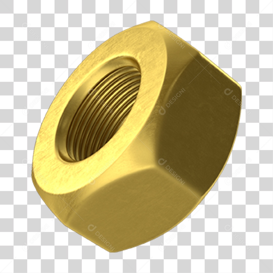 Porca Dourada PNG Transparente