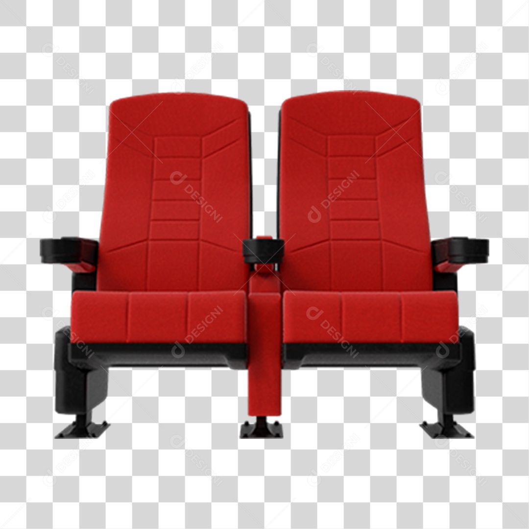 Cadeira de Cinema Vermelha PNG Transparente