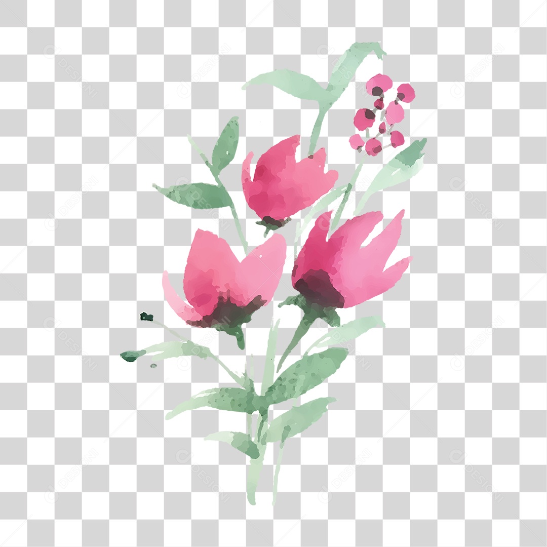 Flores Rosas PNG Transparente