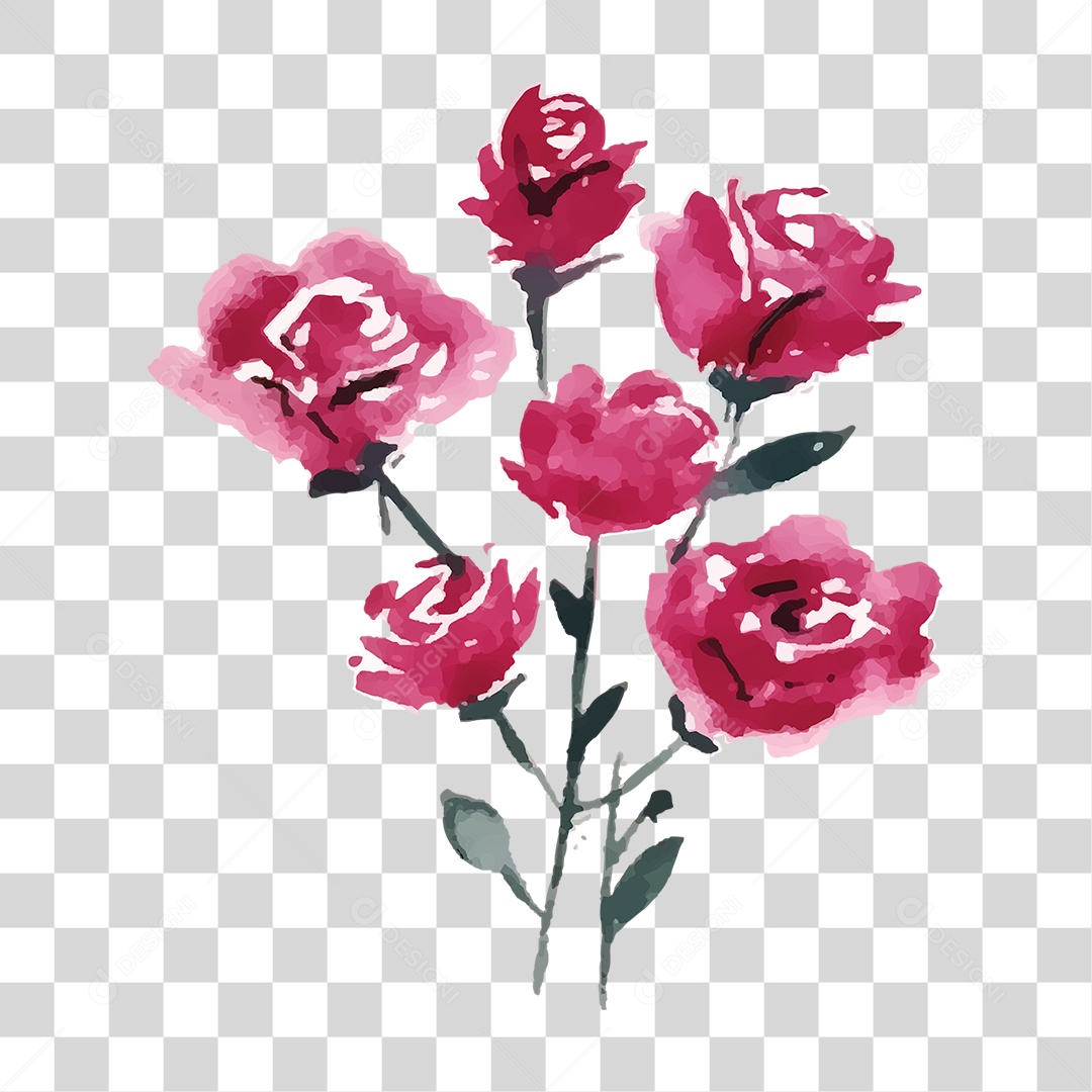 Flores Rosas PNG Transparente