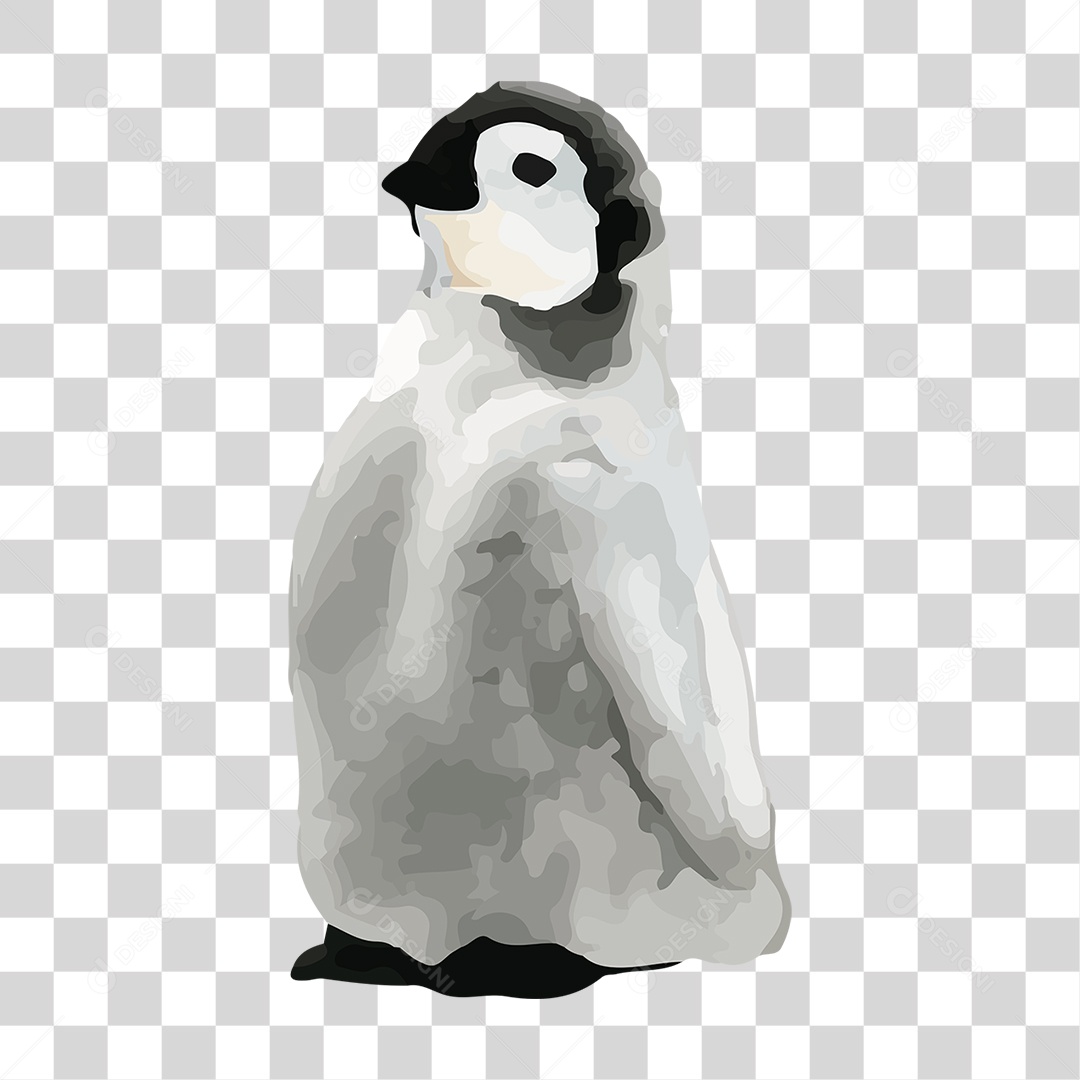 Pinguim de Tinta PNG Transparente