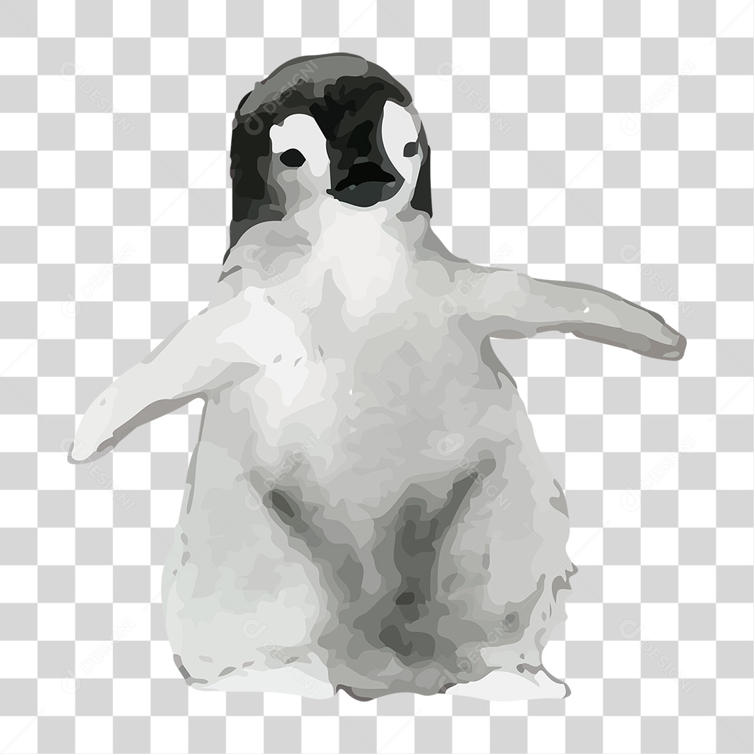 Pinguim de Tinta PNG Transparente