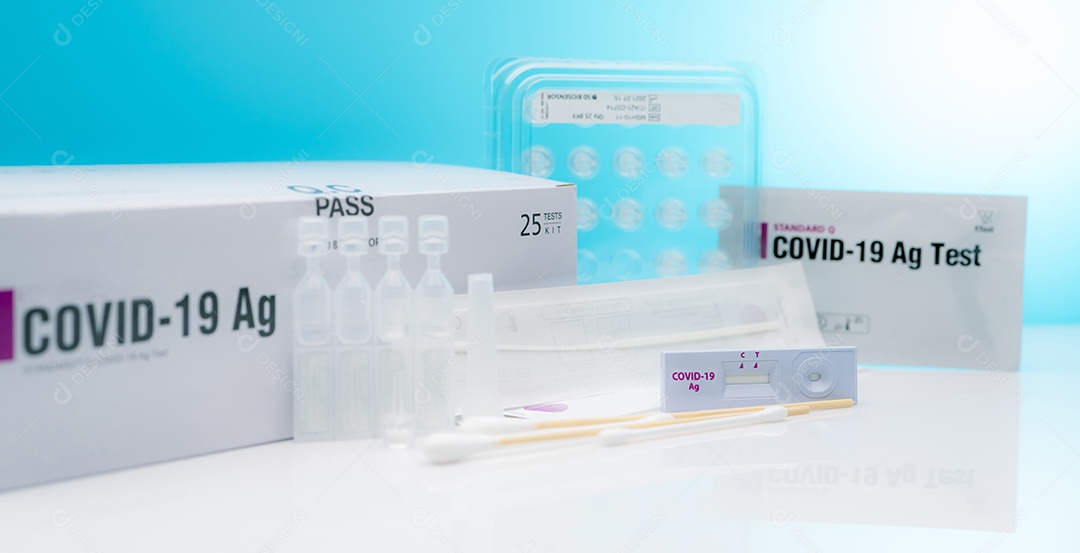 Autoteste de antígeno Covid 19 para swab nasal. Kit de teste de antígeno para uso doméstico para detecção de infecção por coronavírus
