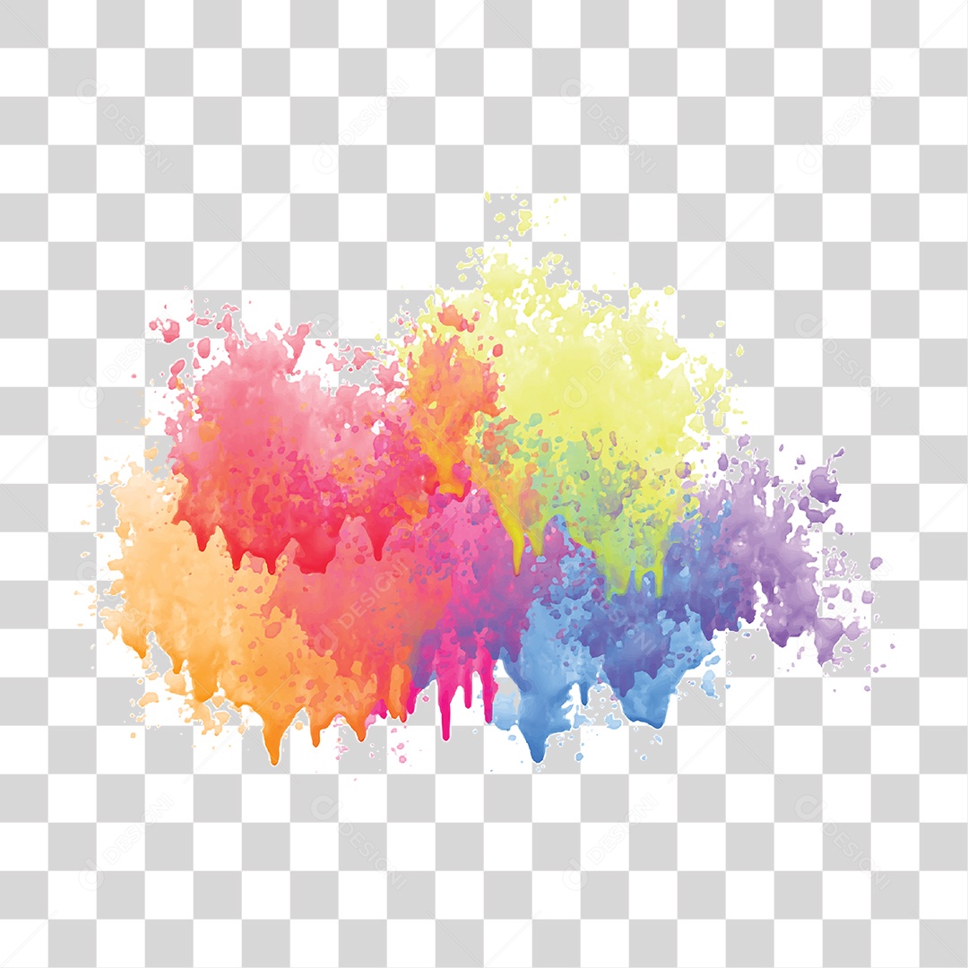 Splash de Tintas Cores Formas PNG Transparente