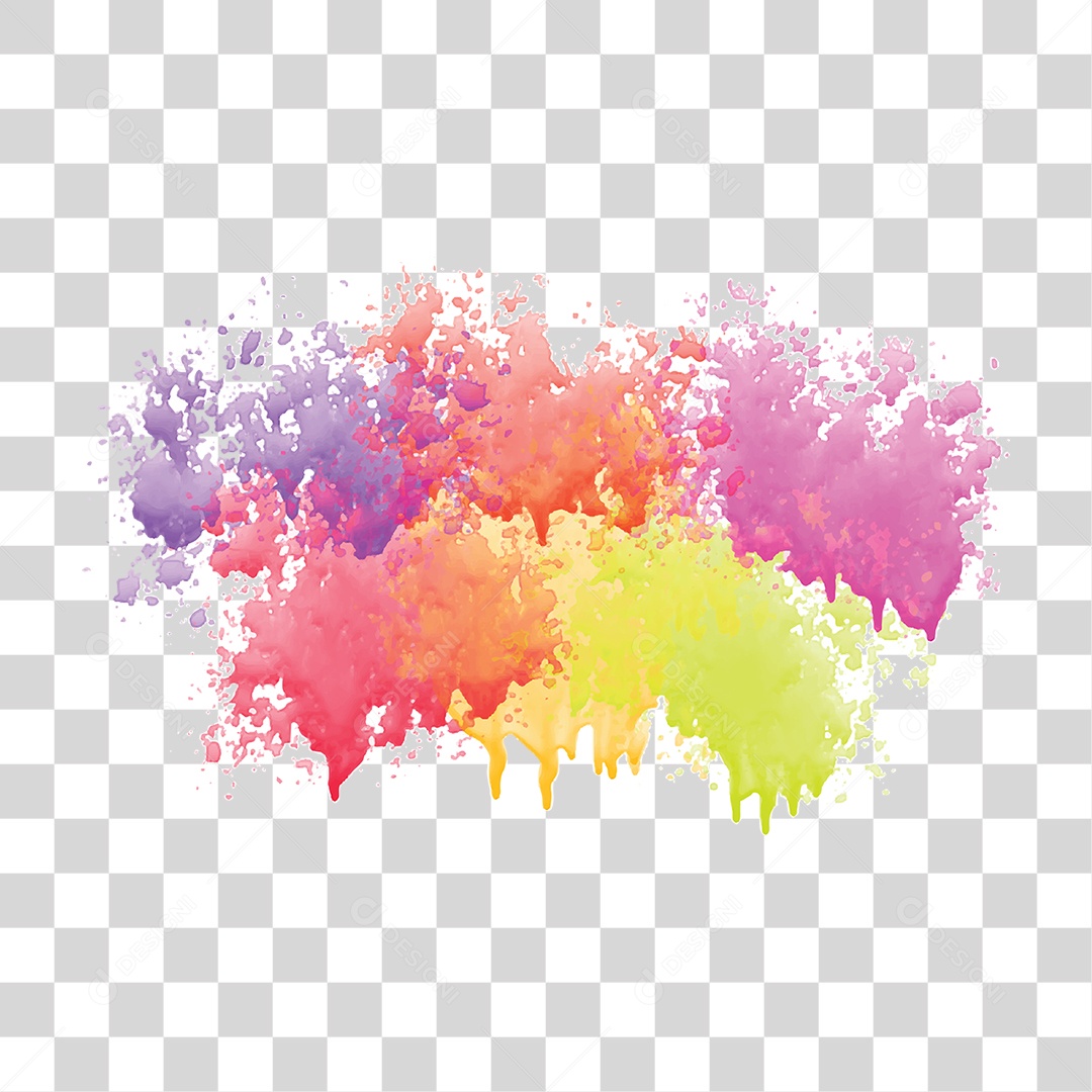 Splash de Tintas Cores Formas PNG Transparente