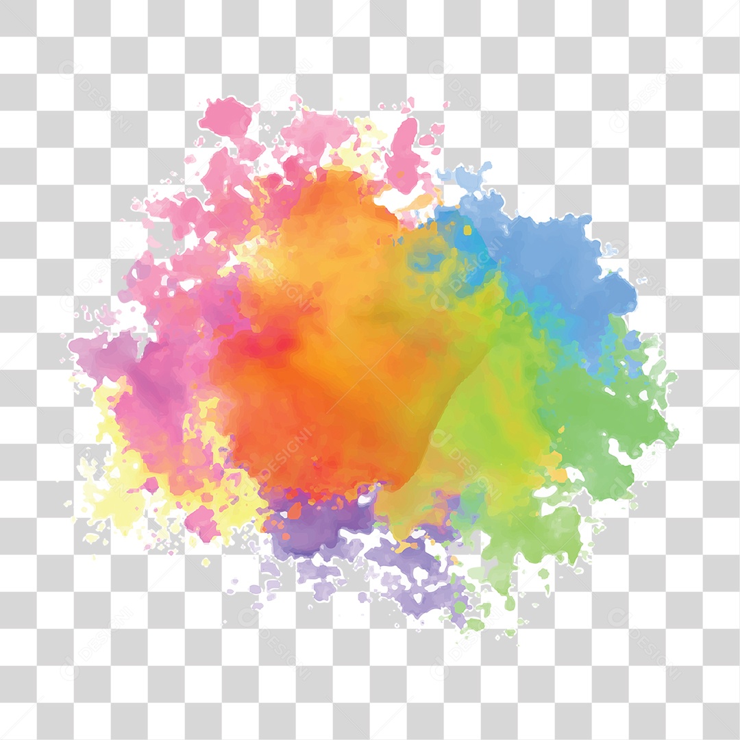 Splash de Tintas Cores Formas PNG Transparente