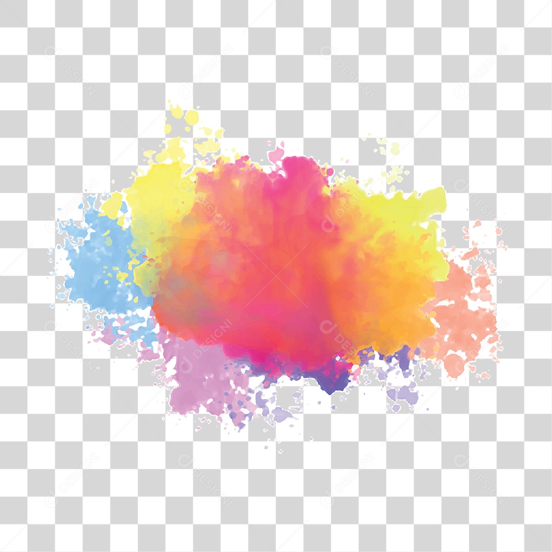 Splash de Tintas Cores Formas PNG Transparente