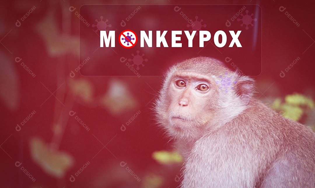 Conceito de surto de Monkeypox. Monkeypox é causada pelo vírus monkeypox. Monkeypox é uma doença zoonótica viral