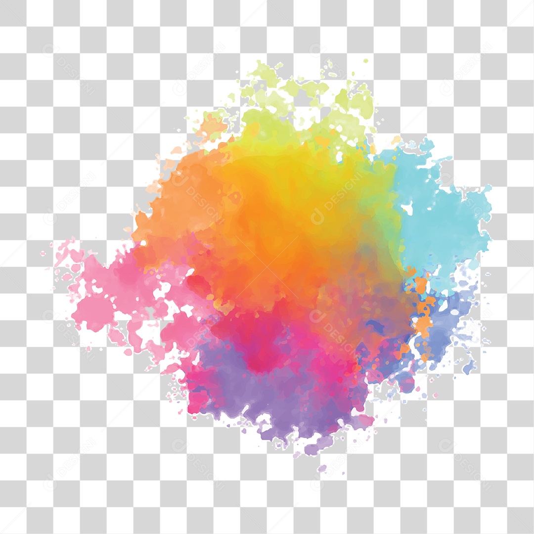 Splash de Tintas Cores Formas PNG Transparente